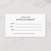 Simple Dentiste Turquoise Or Carte De Rendez-Vous (Dos)