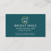 Simple Dentiste Turquoise Or Carte De Rendez-Vous (Devant)