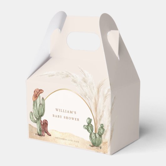 Simple Desert Boho Cactus Arch Baby shower Bedankdoosjes (Achterkant)