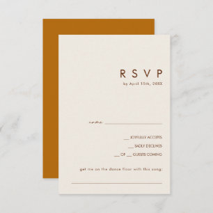 Simple Desert Burnt Oranje Song Request RSVP-kaart RSVP Kaartje
