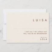 Simple Desert Cinnamon Bridesmaid Carte de proposi (Dos)