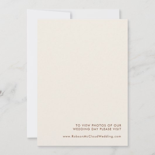 Simple Désert Faire-part naturel blanc Elopement (Dos)