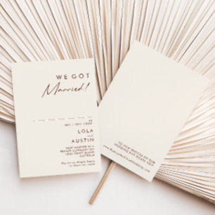 Simple Désert Faire-part naturel blanc Elopement