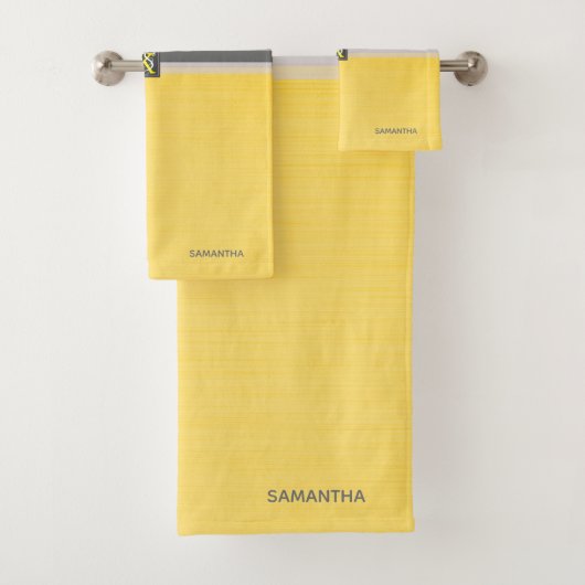 Simple deux tons jaune et gris Initiales Monogramm (En situation)