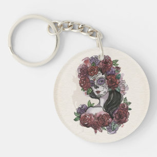 Simple Dia de los Muertos Porte-clé