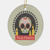 Simple Dia de Muertos Crâne & Bougies Ornement (Gauche)