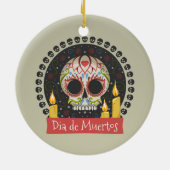Simple Dia de Muertos Crâne & Bougies Ornement (Dos)
