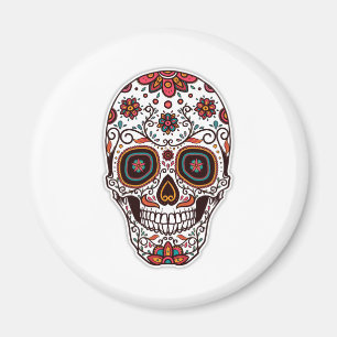 Simple Dia de Muertos - Crâne floral   Magnet