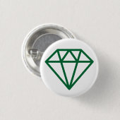 Simple Diamond - Forest Green op White Ronde Button 3,2 Cm (Voorkant /achterkant)