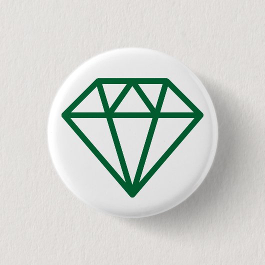 Simple Diamond - Forest Green op White Ronde Button 3,2 Cm (Voorkant)