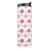 Simple Ditsy Floral in Pink and Teal Thermosbeker (Gedraaid links)