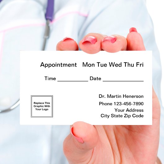 Simple Doctor Appointing Business Logo Afsprakenkaartje