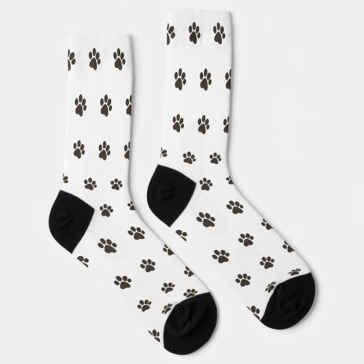 Simple Dog Paw Print Pattern Crew Socks  Sokken (Rechts)