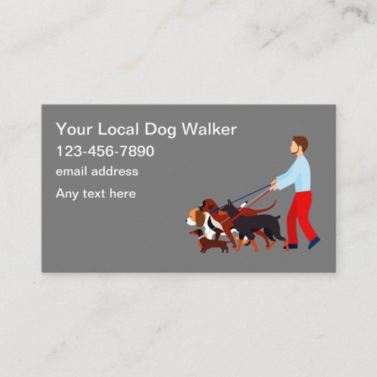Simple Dog Walker Service Modern Visitekaartje (Voorkant)