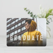 Simple Double Line Afstuderen Photo Graduparty Kaart (Staand voorkant)