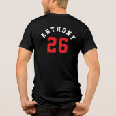 Simple Double-Sided Baseball Parent Kid Name Tri-Blend Shirt (Achterkant)
