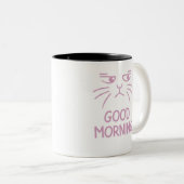 Simple drôle Chat Good Morning Mug (Devant droit)