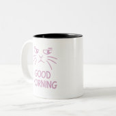 Simple drôle Chat Good Morning Mug (Devant gauche)