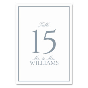 Simple Dusty Blue Elegant Calligraphy Wedding Kaart