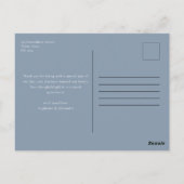 Simple Dusty Blue Hartelijk dank Briefkaart (Achterkant)