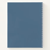 Simple Dusty Blue Initiaal Monogram Sketchbook Notitieboek (Achterkant)