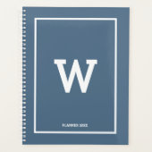 Simple Dusty Blue Initial Monogramme mensuel (Devant)