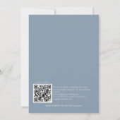 Simple Dusty Blue QR Code Faire-part de mariage (Dos)