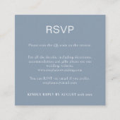 Simple Dusty Blue QR Code RSVP Informatiekaartje (Voorkant)