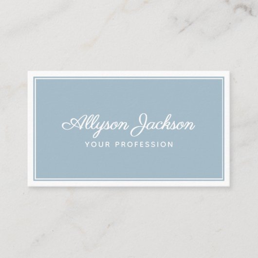 Simple Dusty Blue Visitekaartje (Voorkant)