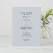 Simple Dusty Blue Wedding Programme (Debout devant)