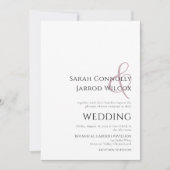 Simple Dusty Faire-part de mariage rose (Devant)