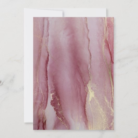 Simple Dusty Faire-part de mariage rose (Dos)