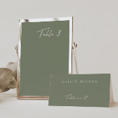 Simple Dusty Green moderne Mariage Numéro de table