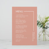 Simple Dusty Pink Typographie menu mariage minimal (Debout devant)