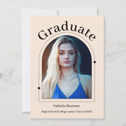 Simple Dusty Rose faire-part de graduation fille (Devant)