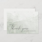 Simple Dusty Sage-Waterverf Bedankkaart (Voorkant / Achterkant)