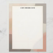 Simple Earth Tones Stationery Paper Briefhoofd (Voorkant / Achterkant)