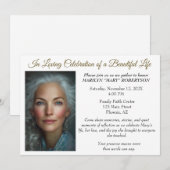 Simple Editable Celebration of Life Invitation (Devant / Derrière)