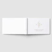 Simple elegance botanical leaves monogram wedding  gastenboek (Volledig)