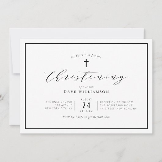 Simple élégance cadre christing invitation (Devant)
