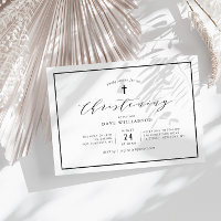 Simple élégance cadre christing invitation