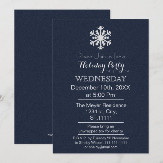 Simple Elegance Classy Fête de vacances Invitation (Devant / Derrière)