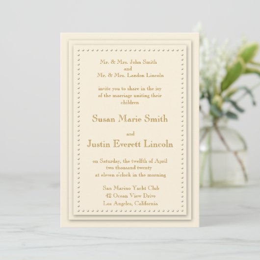 Simple Elegance Cream 5x7 Invitation (Debout devant)