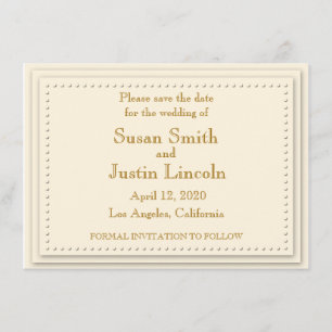 Simple Elegance Cream Enregistrer La Carte Date