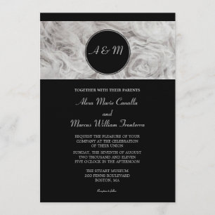 Simple élégance Faire-part de mariage noir et blan