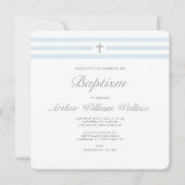 Simple élégance garçons baptême invitation (Devant)