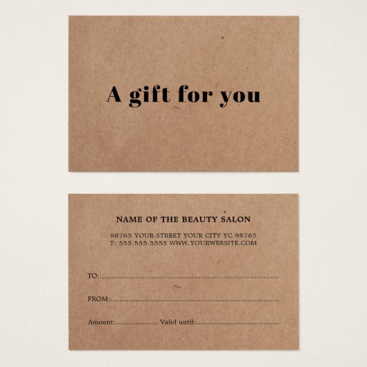 Simple élégance imprimé beauté Kraft (Devant & derrière)