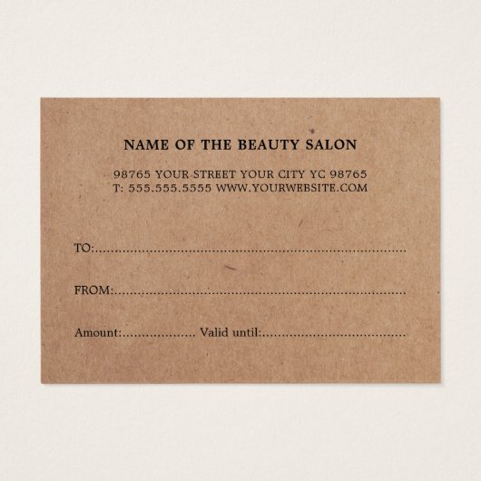 Simple élégance imprimé beauté Kraft (Dos)