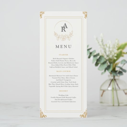 Simple Elégance Moderne Menu Mariage (Debout devant)