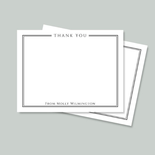 Simple Elegance Noir & Blanc Merci Carte Note